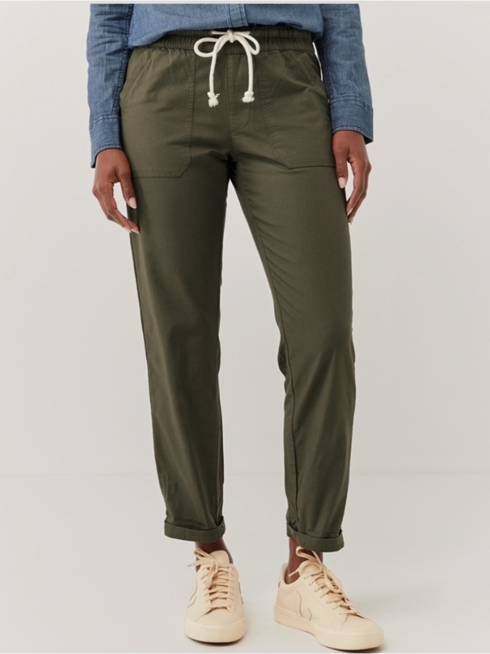 Pact Women’s Woven Twill Daily Drawstring Pants Size Medium Outdoors Granola